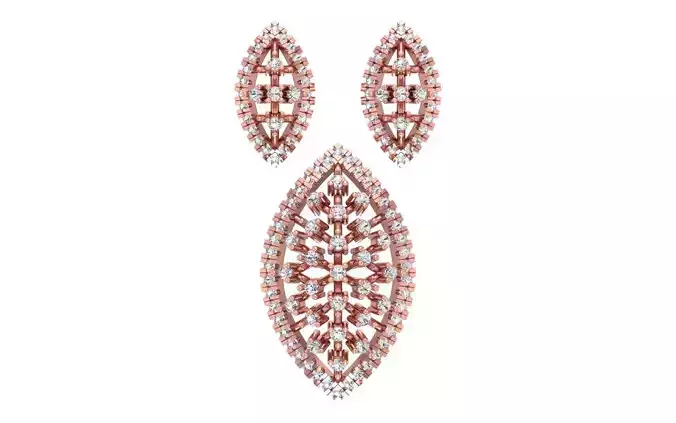 Earrings Pendant Set 3dm STL OBJ FBX Renders Details