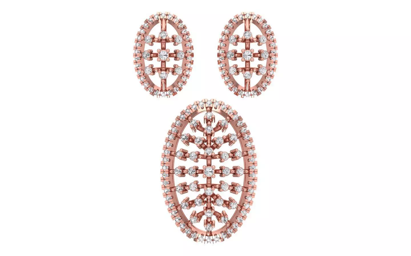 Earrings Pendant Set 3dm STL OBJ FBX Renders Details 3D print model_0