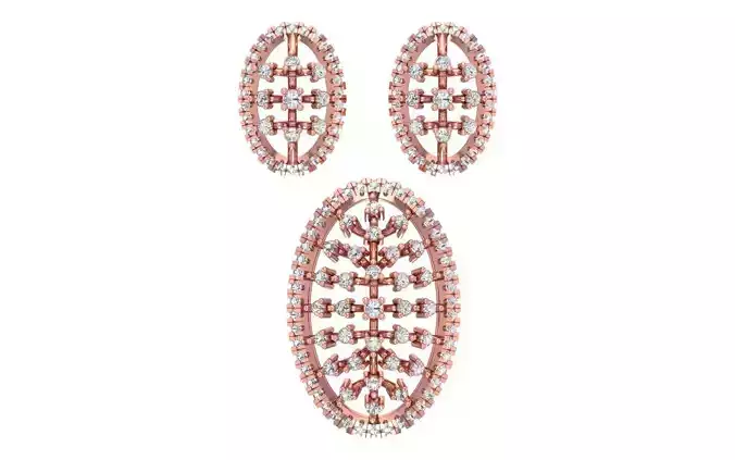 Earrings Pendant Set 3dm STL OBJ FBX Renders Details 3D print model
