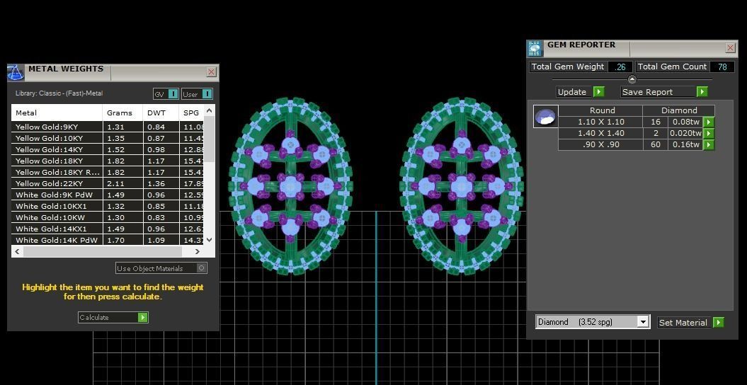Earrings Pendant Set 3dm STL OBJ FBX Renders Details 3D print model_8