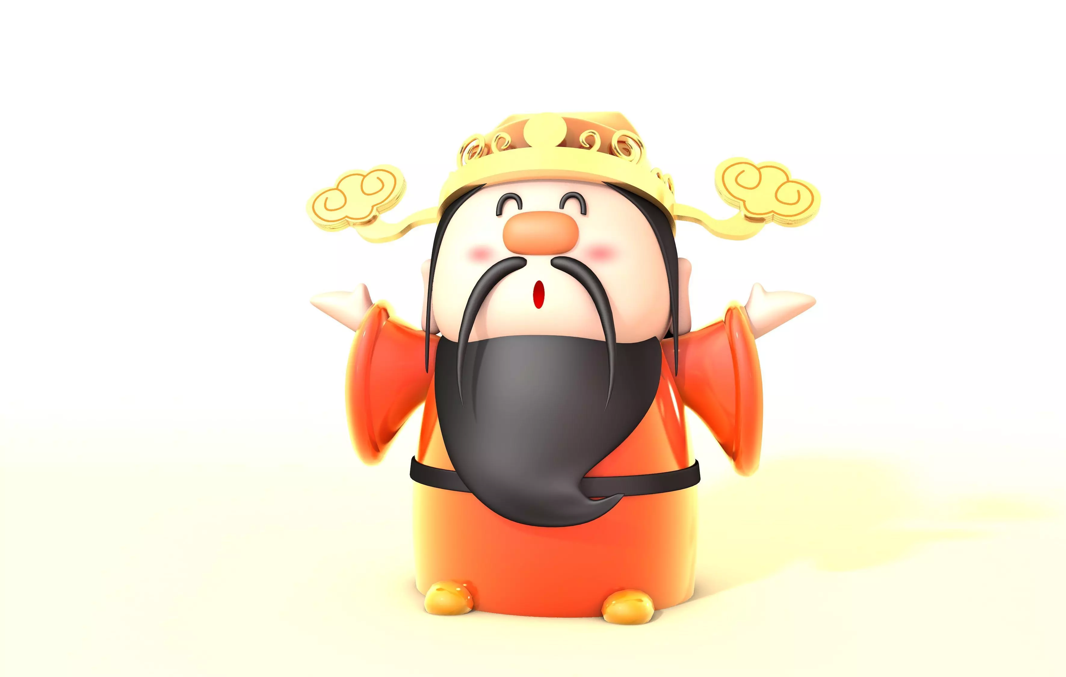 Chinese God of Wealth Cartoon 3D model