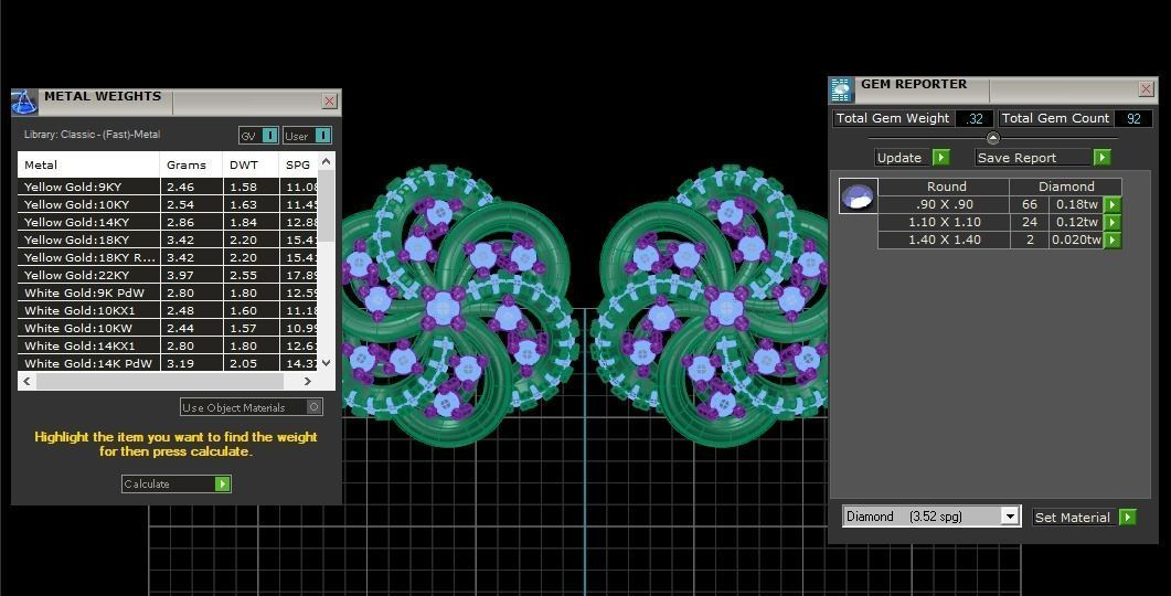 Earrings Pendant Set 3dm STL OBJ FBX Renders Details 3D print model_8