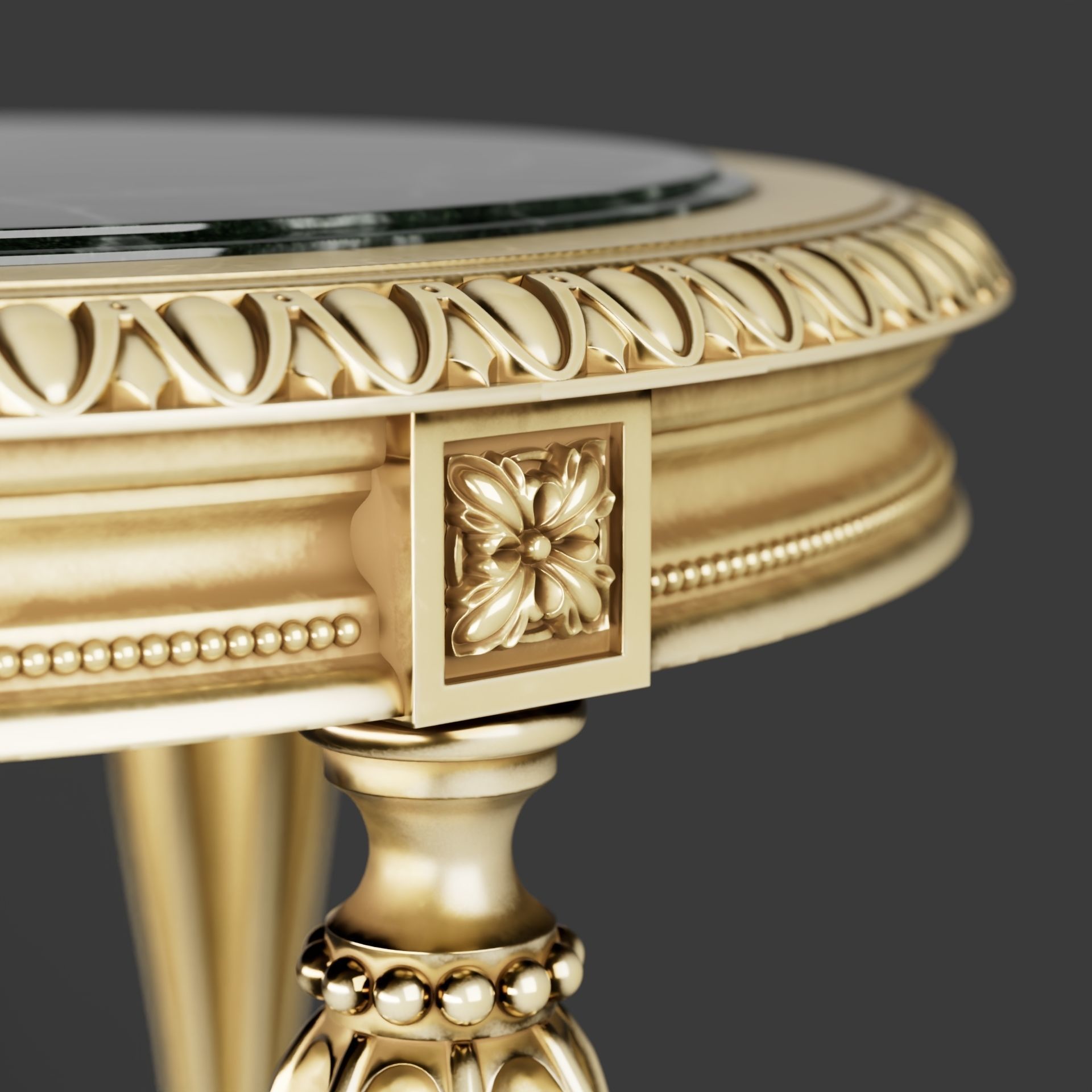 tea table Low-poly 3D model_1