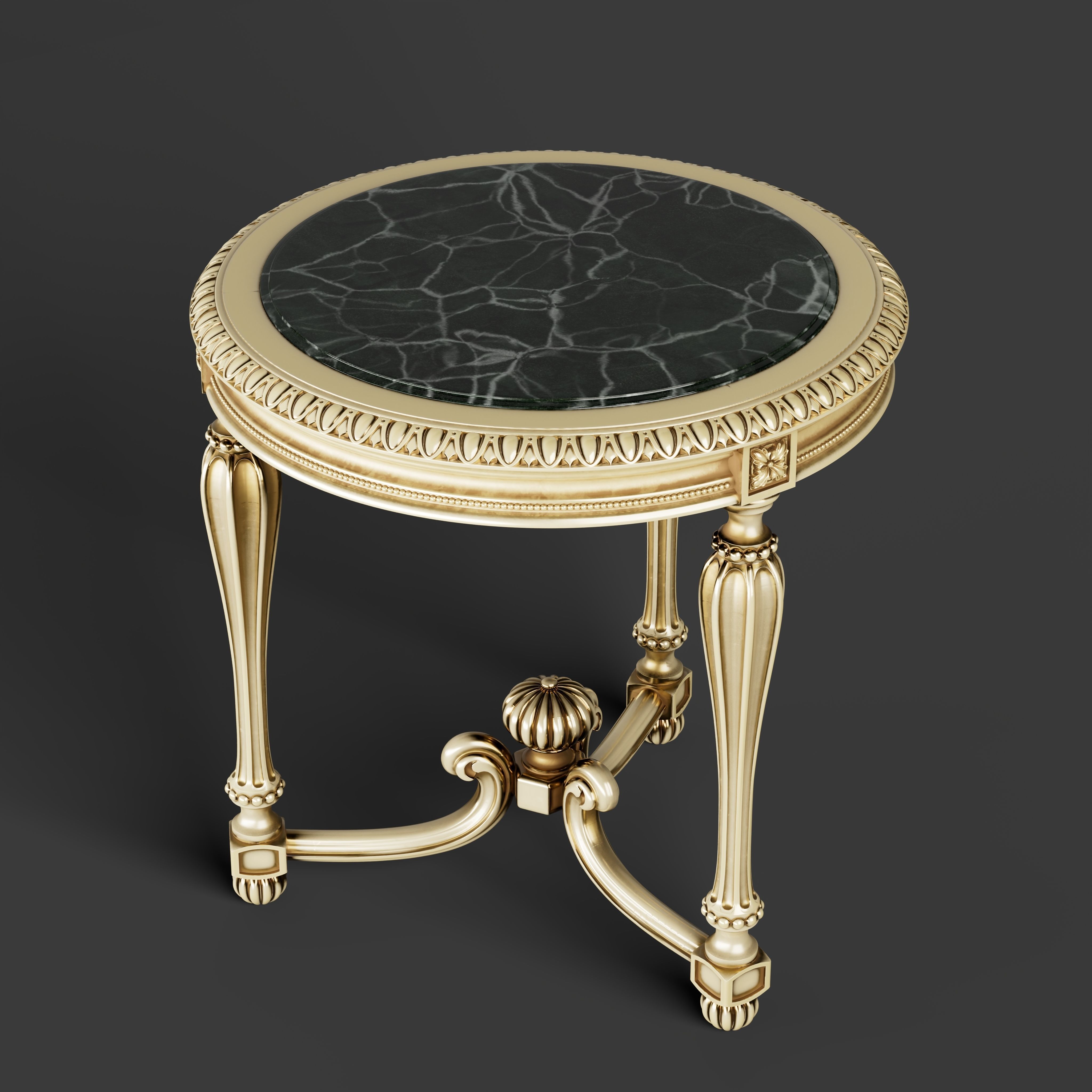 tea table Low-poly 3D model_4