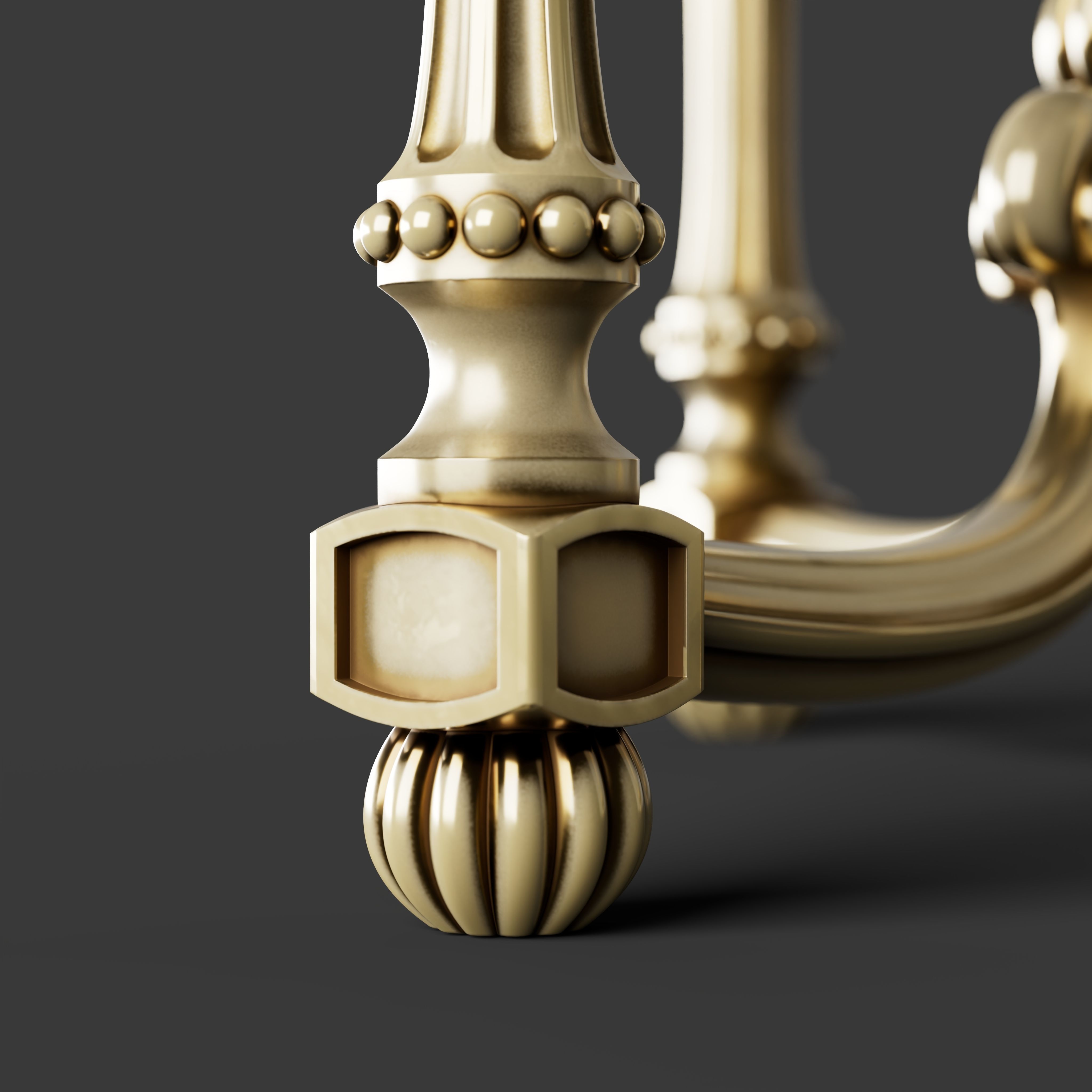 tea table Low-poly 3D model_3