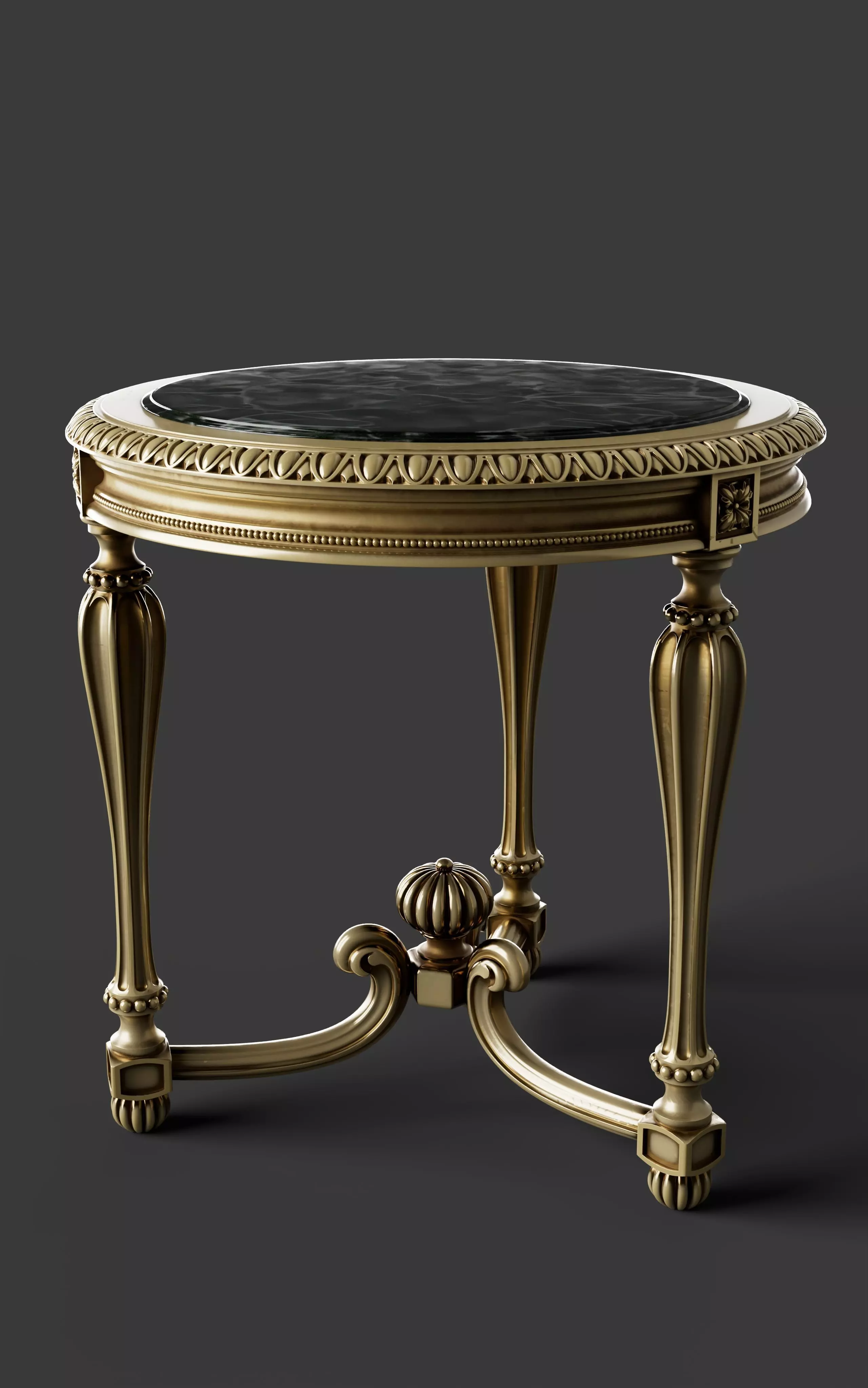 tea table Low-poly 3D model_0