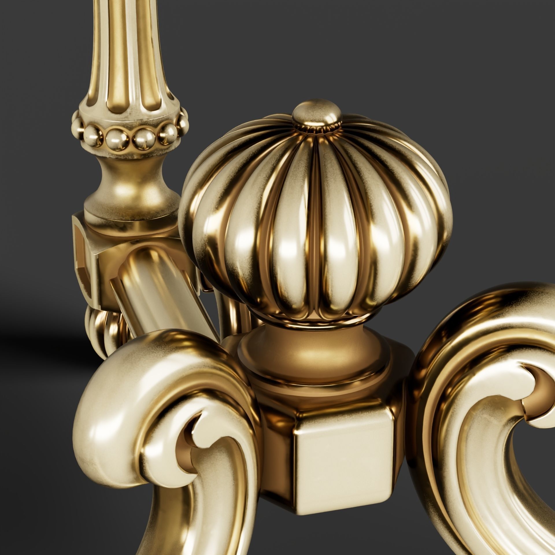 tea table Low-poly 3D model_2