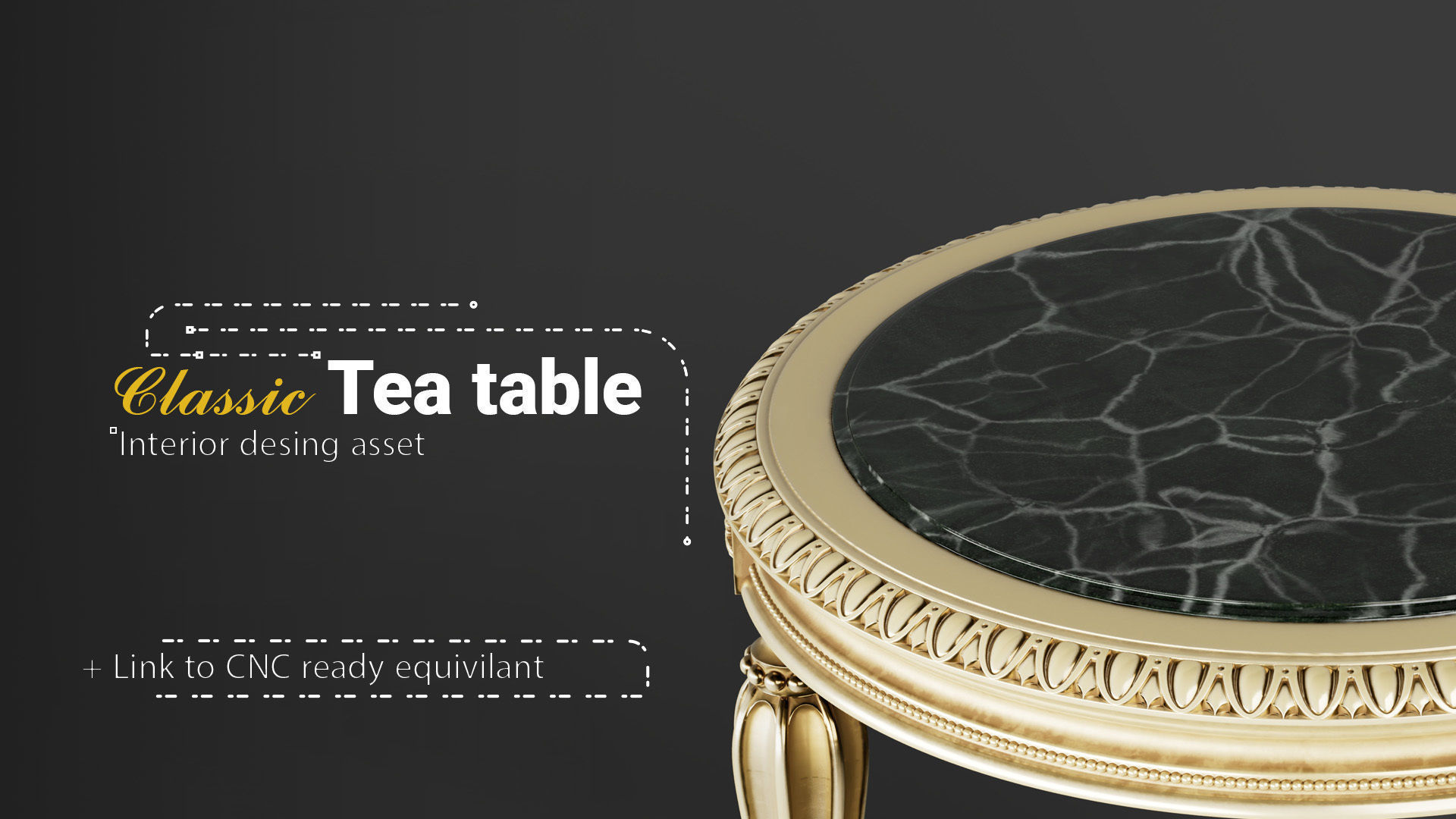 tea table Low-poly 3D model_5