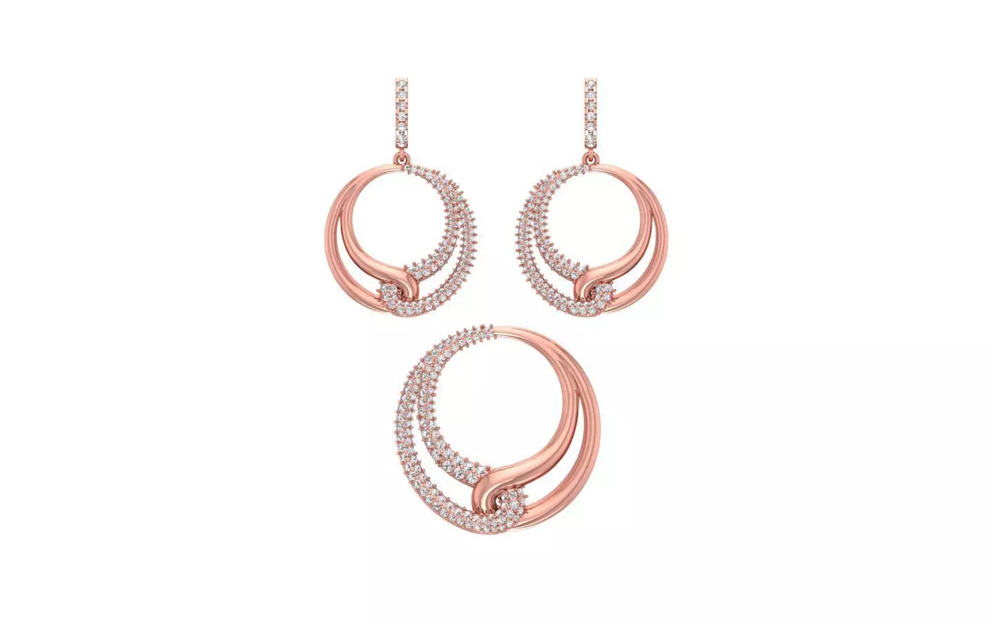 Earrings Pendant Set 3dm STL OBJ FBX Renders Details 3D print model_0