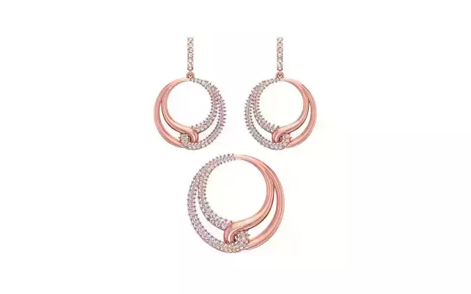 Earrings Pendant Set 3dm STL OBJ FBX Renders Details 3D print model