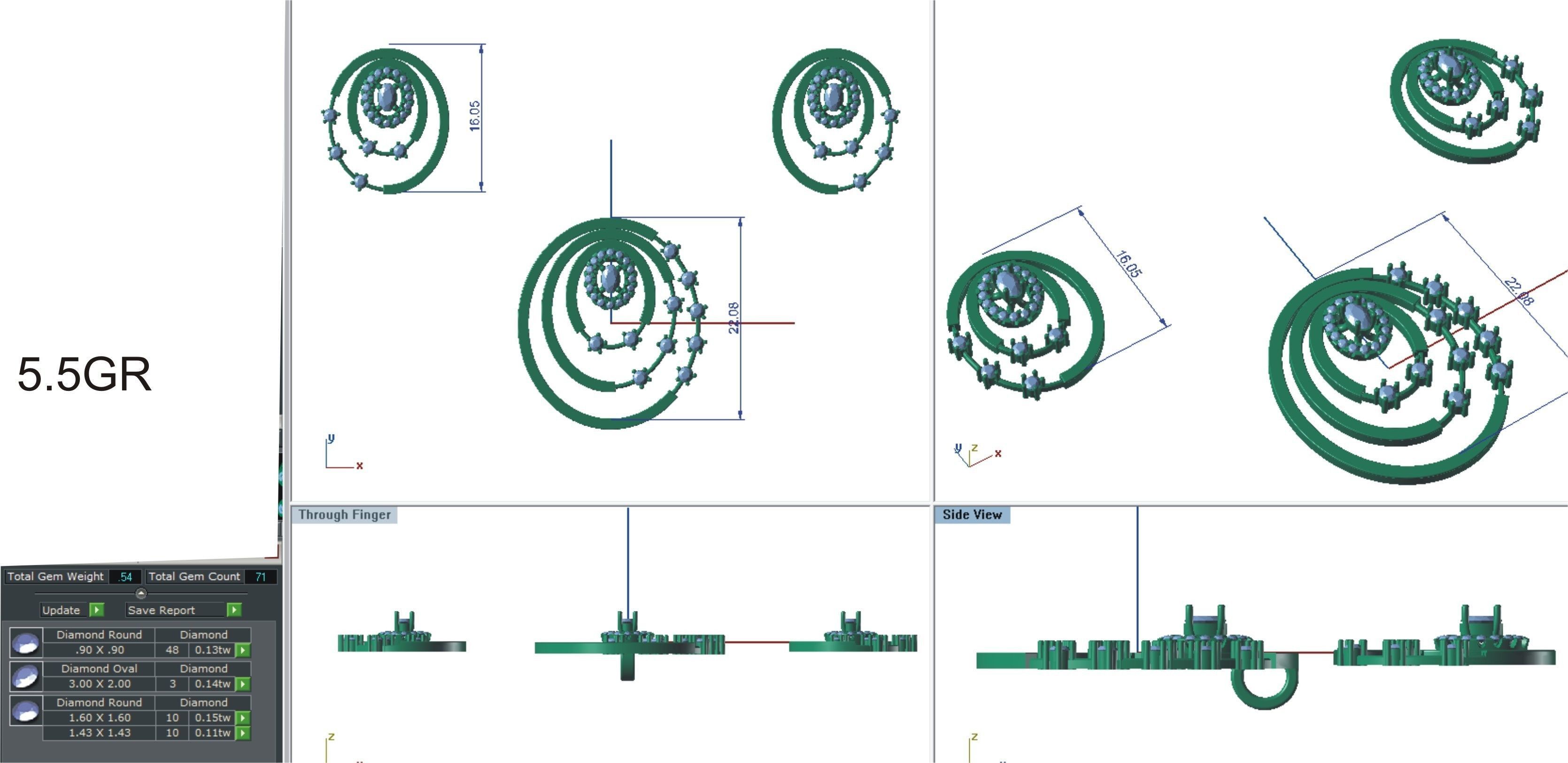 Earrings Pendant Set 3dm STL OBJ FBX Renders Details 3D print model_7