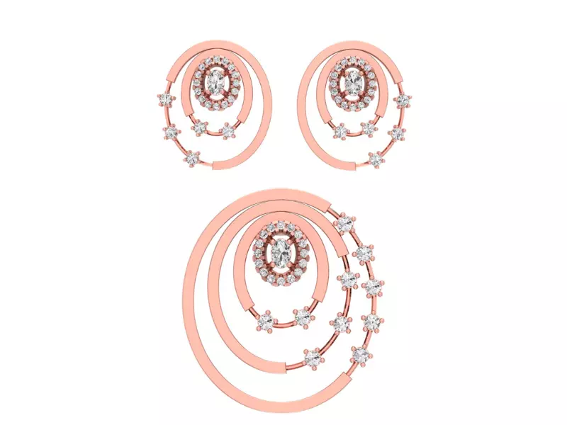 Earrings Pendant Set 3dm STL OBJ FBX Renders Details 3D print model_0