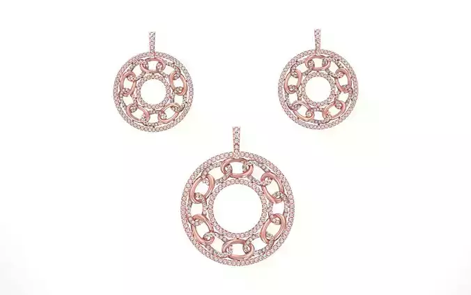 Earrings Pendant Set 3dm STL OBJ FBX Renders Details