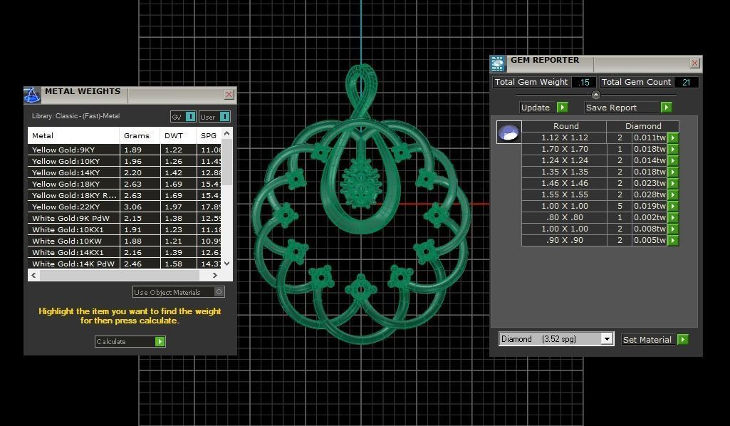 Earrings Pendant Set 3dm STL OBJ FBX Renders Details 3D print model_9