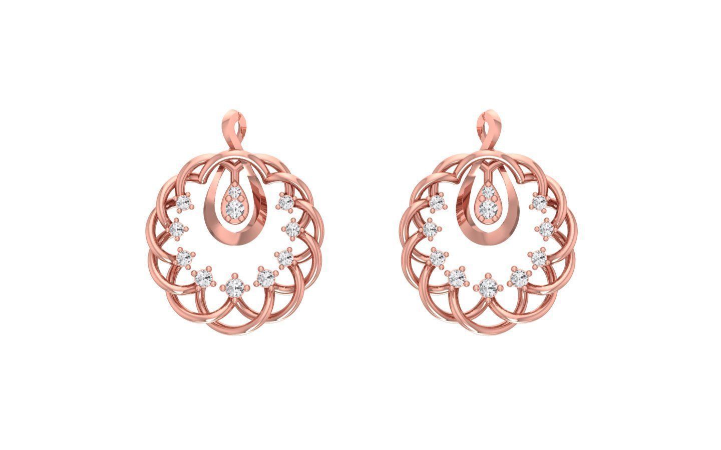 Earrings Pendant Set 3dm STL OBJ FBX Renders Details 3D print model_5