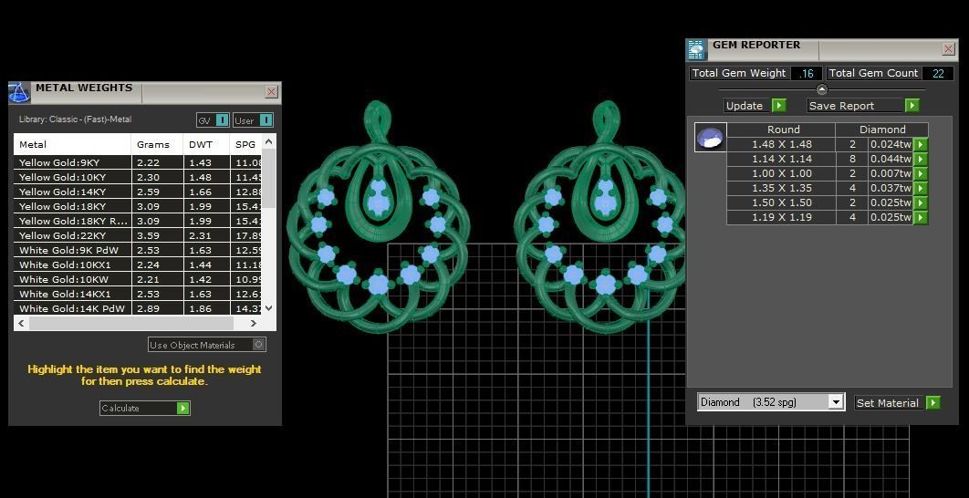 Earrings Pendant Set 3dm STL OBJ FBX Renders Details 3D print model_8