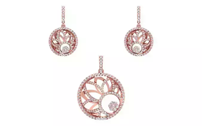 Earrings Pendant Set 3dm STL OBJ FBX Renders Details