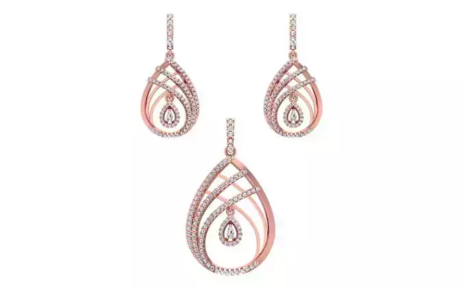 Earrings Pendant Set 3dm STL OBJ FBX Renders Details