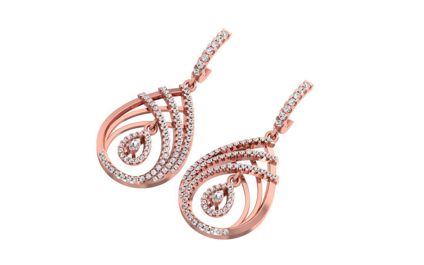 Earrings Pendant Set 3dm STL OBJ FBX Renders Details 3D print model_6