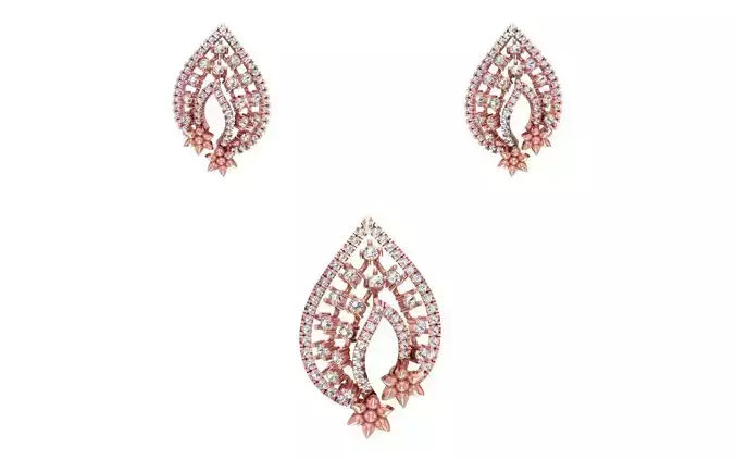 Earrings Pendant Set 3dm STL OBJ FBX Renders Details