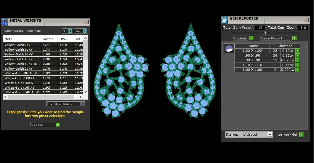 Earrings Pendant Set 3dm STL OBJ FBX Renders Details 3D print model_8