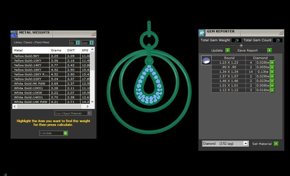 Earrings Pendant Set 3dm STL OBJ FBX Renders Details 3D print model_8