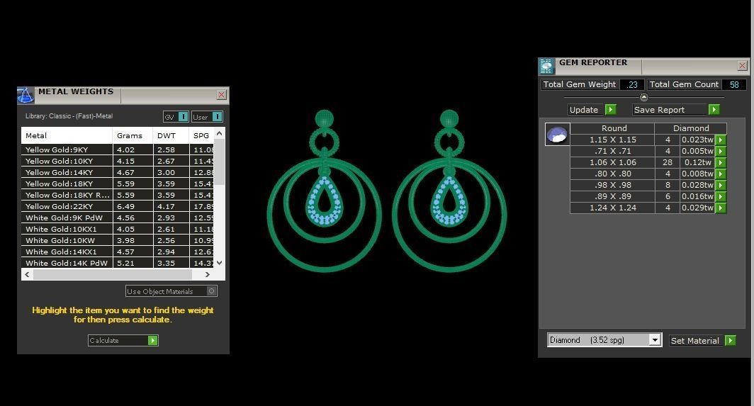 Earrings Pendant Set 3dm STL OBJ FBX Renders Details 3D print model_7