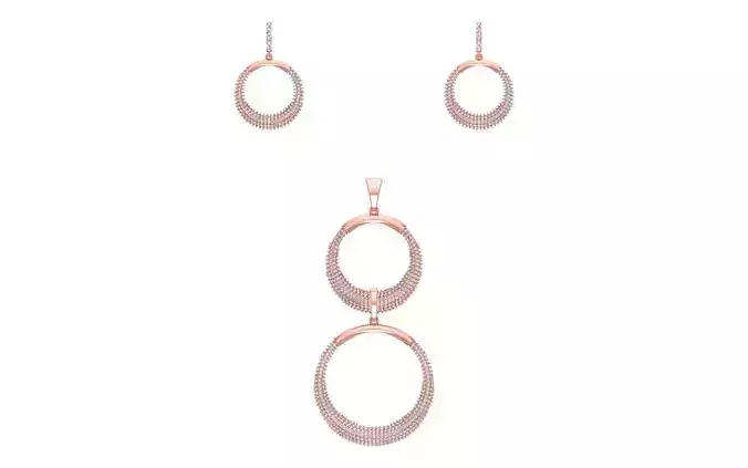 Earrings Pendant Set 3dm STL OBJ FBX Renders Details