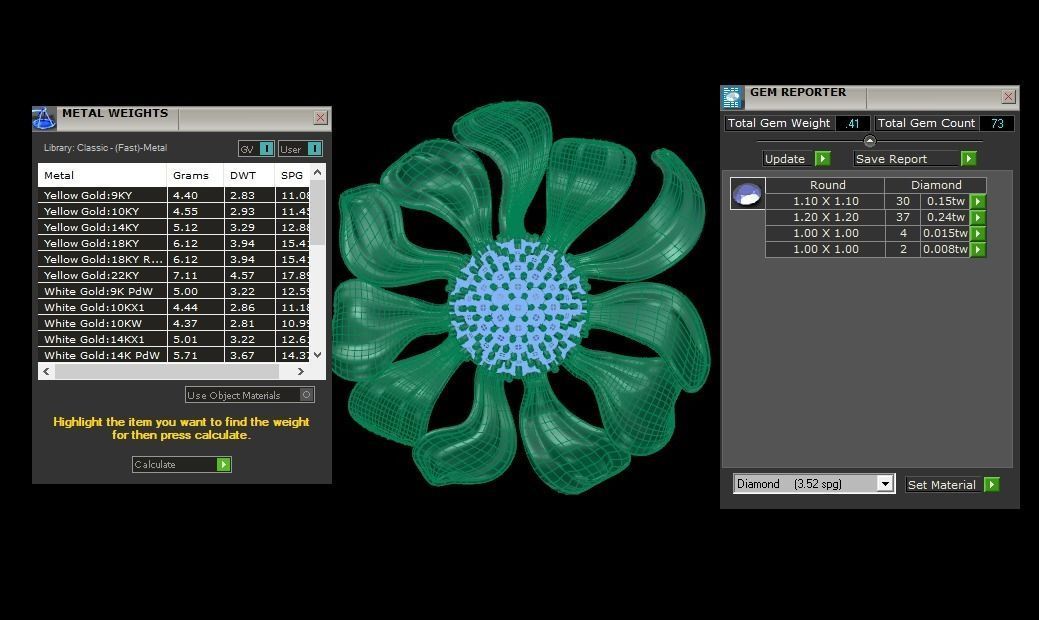 Earrings Pendant Set 3dm STL OBJ FBX Renders Details 3D print model_9
