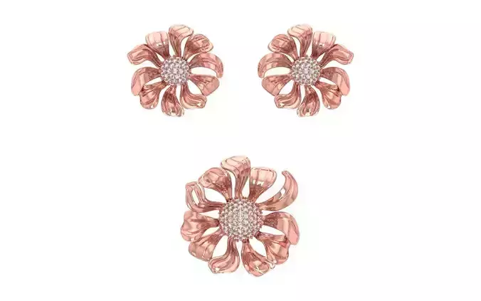 Earrings Pendant Set 3dm STL OBJ FBX Renders Details