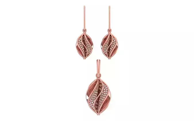 Earrings Pendant Set 3dm STL OBJ FBX Renders Details