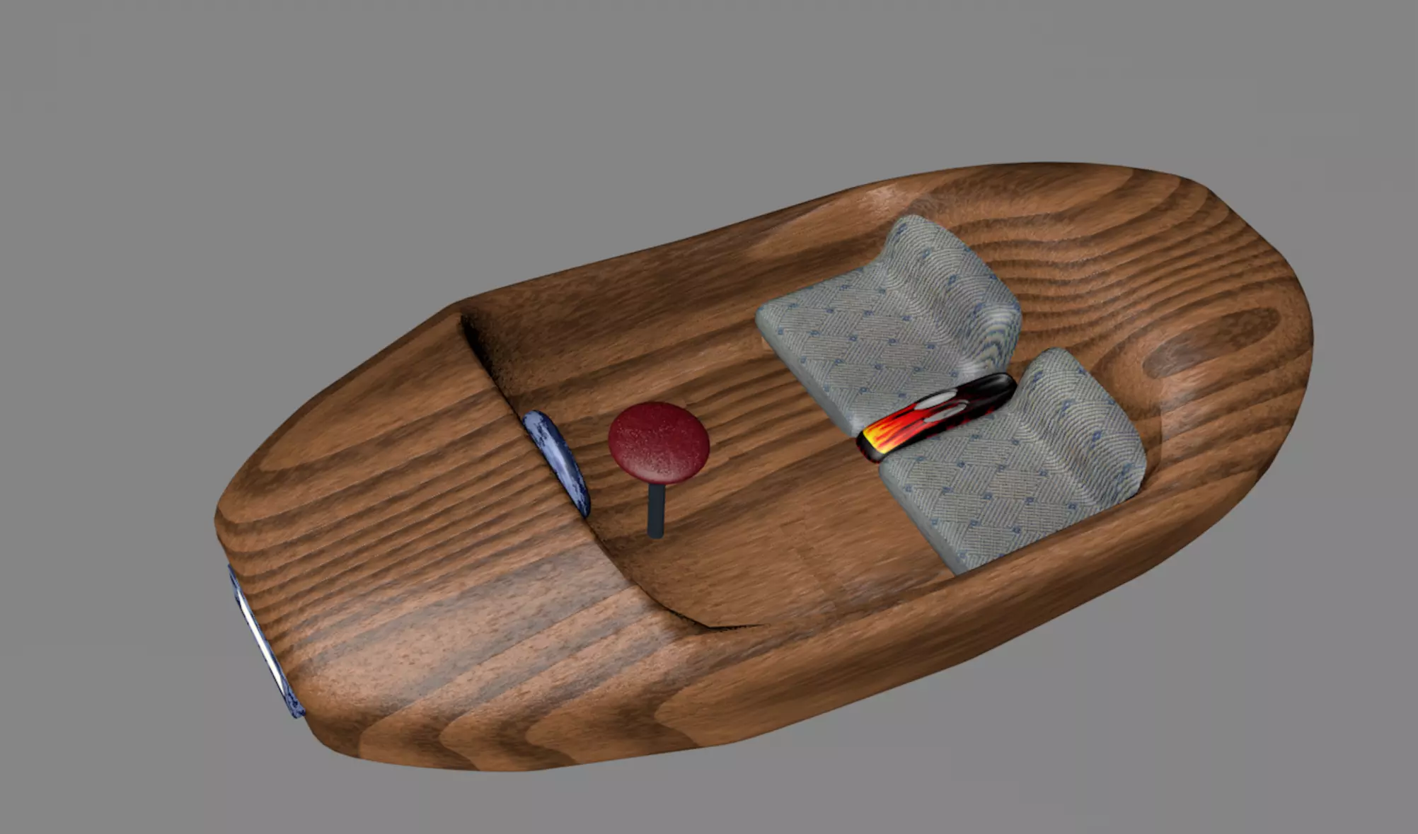 3d ship wooden chair with mouse 3D model