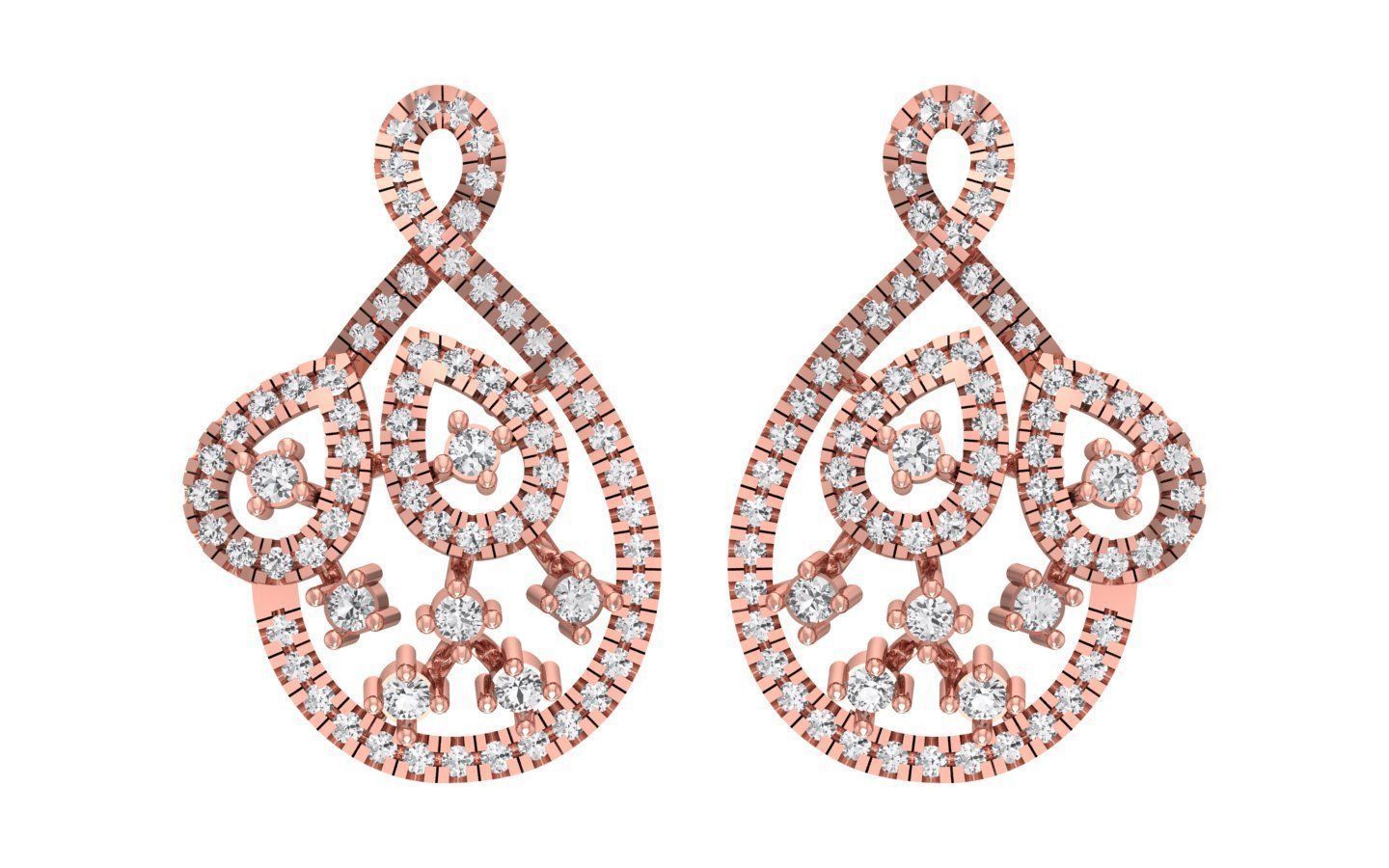 Earrings Pendant Set 3dm STL OBJ FBX Renders Details 3D print model_3