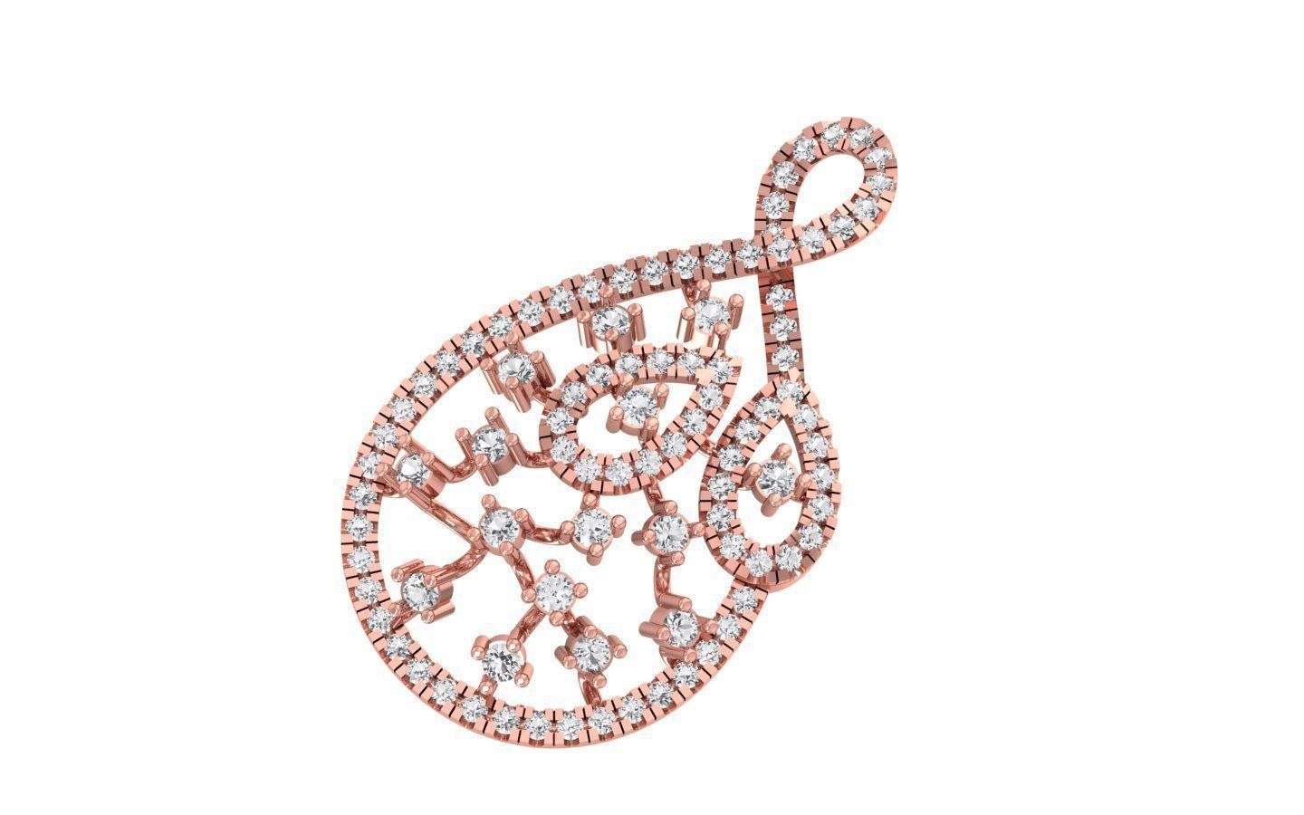 Earrings Pendant Set 3dm STL OBJ FBX Renders Details 3D print model_2