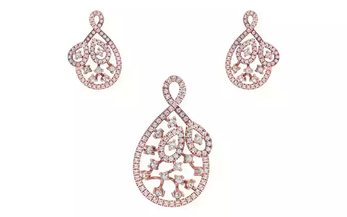 Earrings Pendant Set 3dm STL OBJ FBX Renders Details