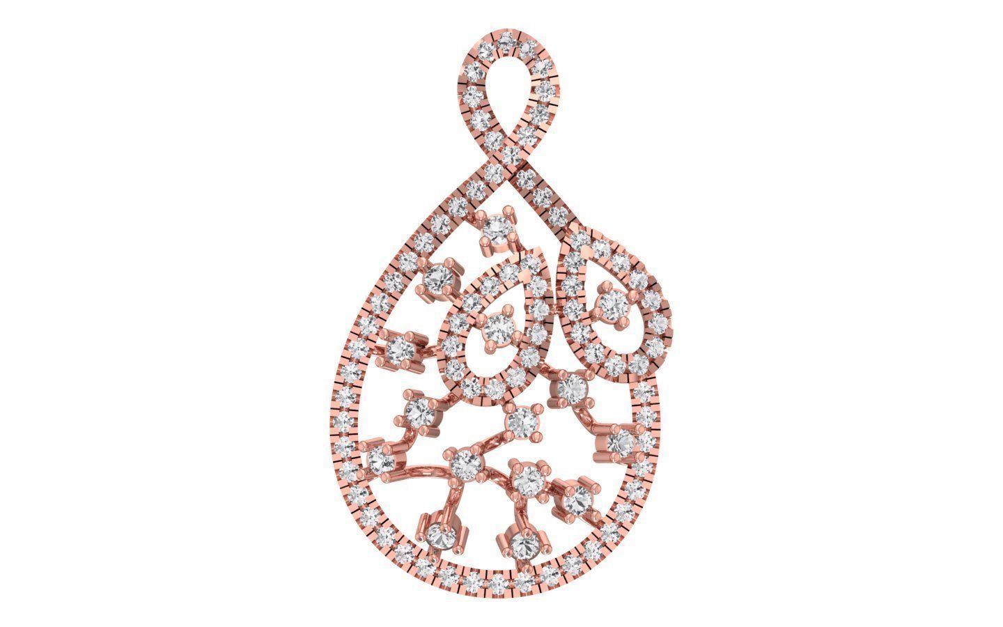 Earrings Pendant Set 3dm STL OBJ FBX Renders Details 3D print model_1