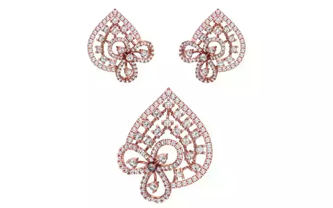 Earrings Pendant Set 3dm STL OBJ FBX Renders Details