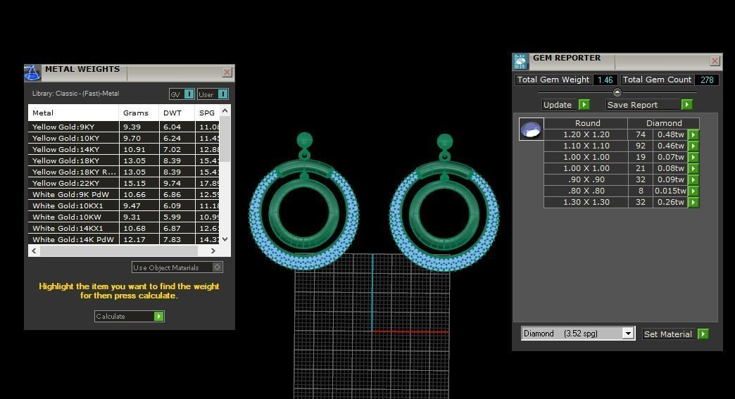 Earrings Pendant Set 3dm STL OBJ FBX Renders Details 3D print model_8