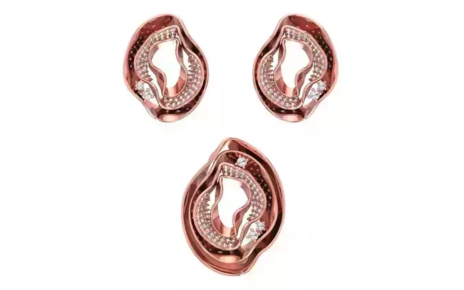 Earrings Pendant Set 3dm STL OBJ FBX Renders Details