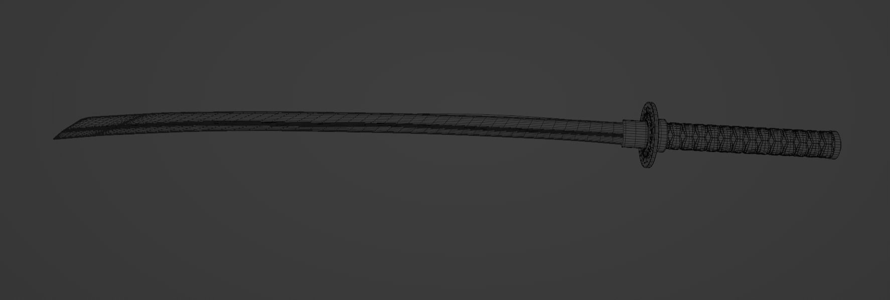 Katana samurai sword 3D model_1