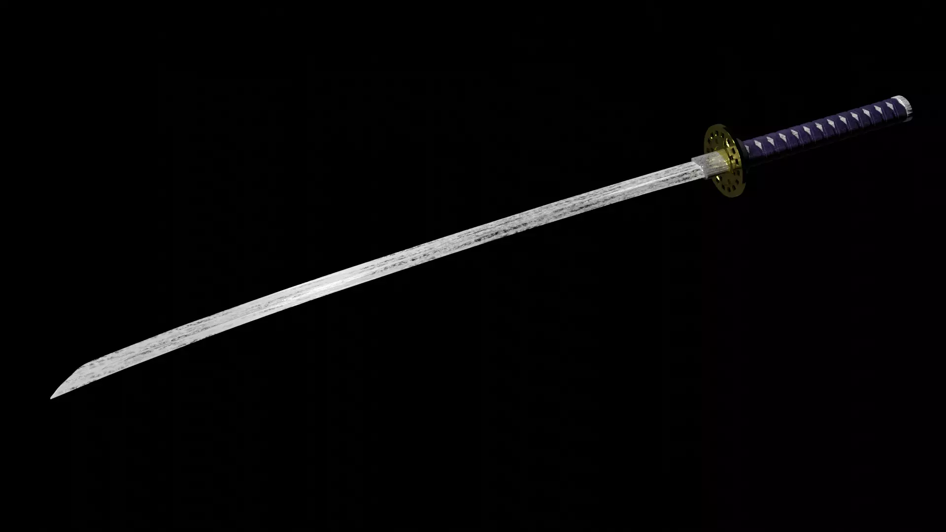 Katana samurai sword 3D model_0