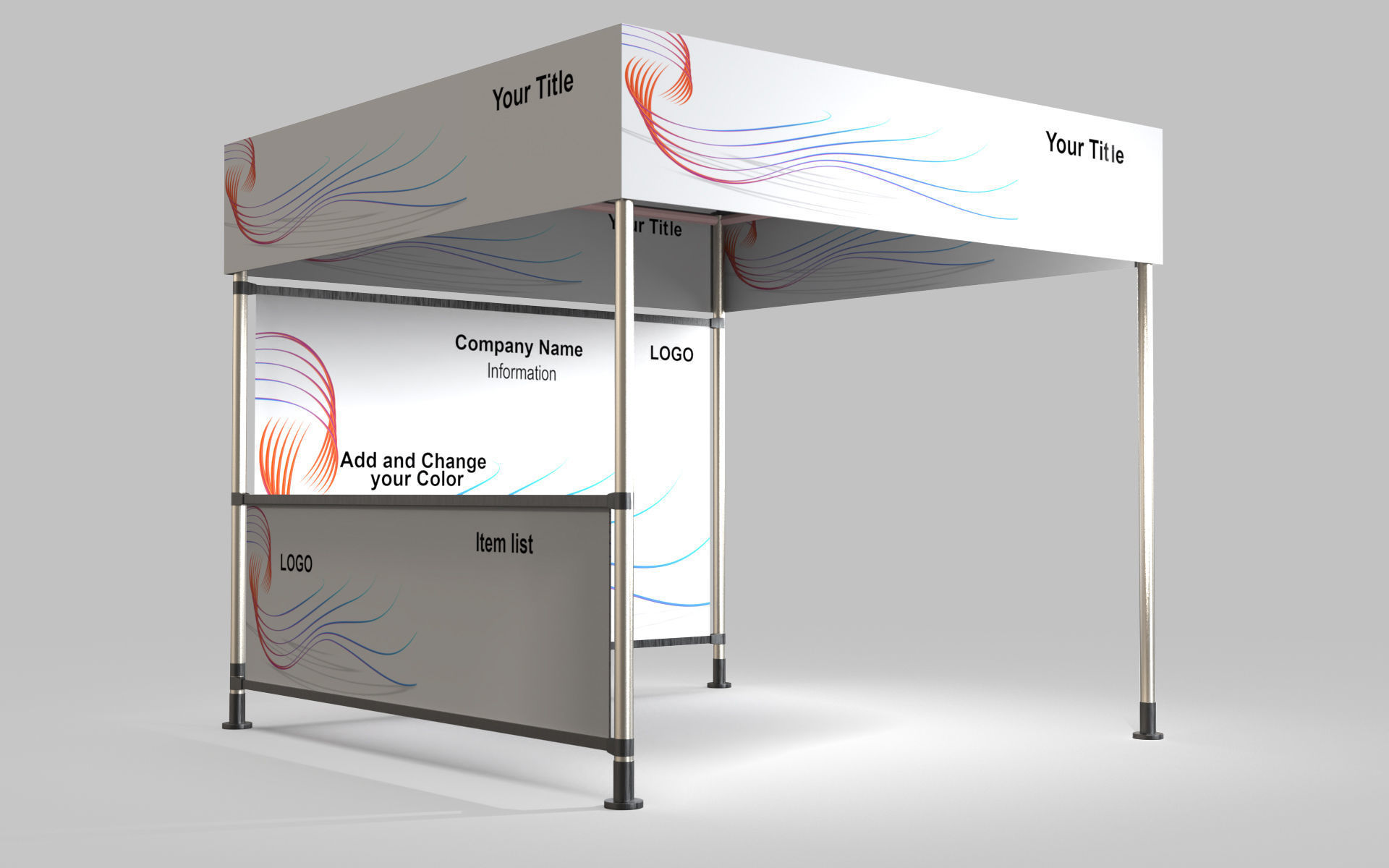Display Tent Mockup Low-poly 3D model_2