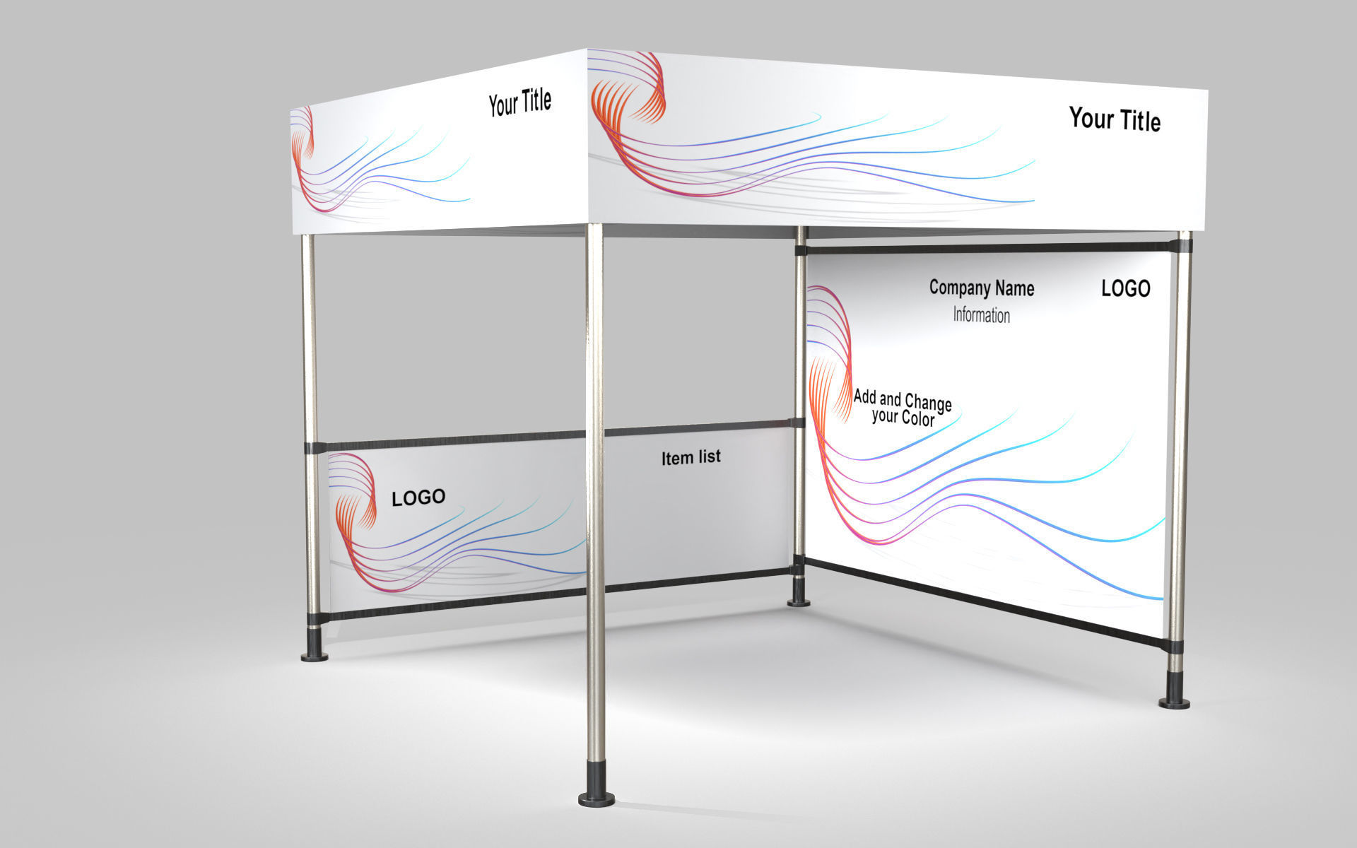 Display Tent Mockup Low-poly 3D model_3