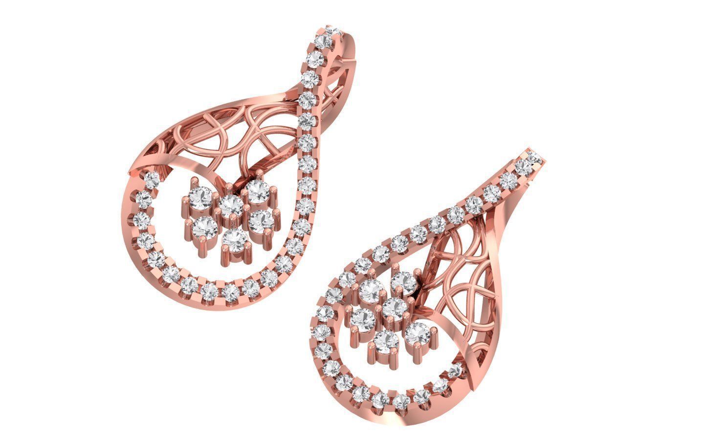 Earrings Pendant Set 3dm STL OBJ FBX Renders Details 3D print model_6