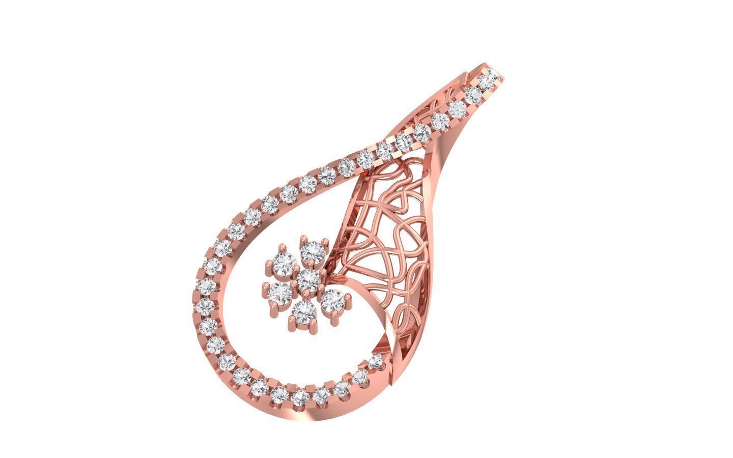 Earrings Pendant Set 3dm STL OBJ FBX Renders Details 3D print model_3