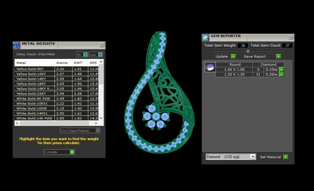 Earrings Pendant Set 3dm STL OBJ FBX Renders Details 3D print model_7