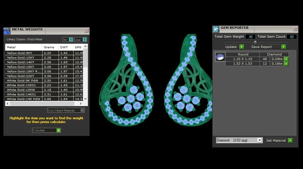 Earrings Pendant Set 3dm STL OBJ FBX Renders Details 3D print model_8