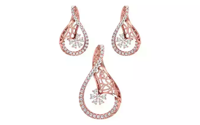 Earrings Pendant Set 3dm STL OBJ FBX Renders Details