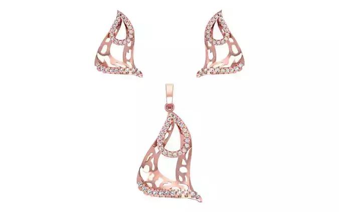 Earrings Pendant Set 3dm STL OBJ FBX Renders Details