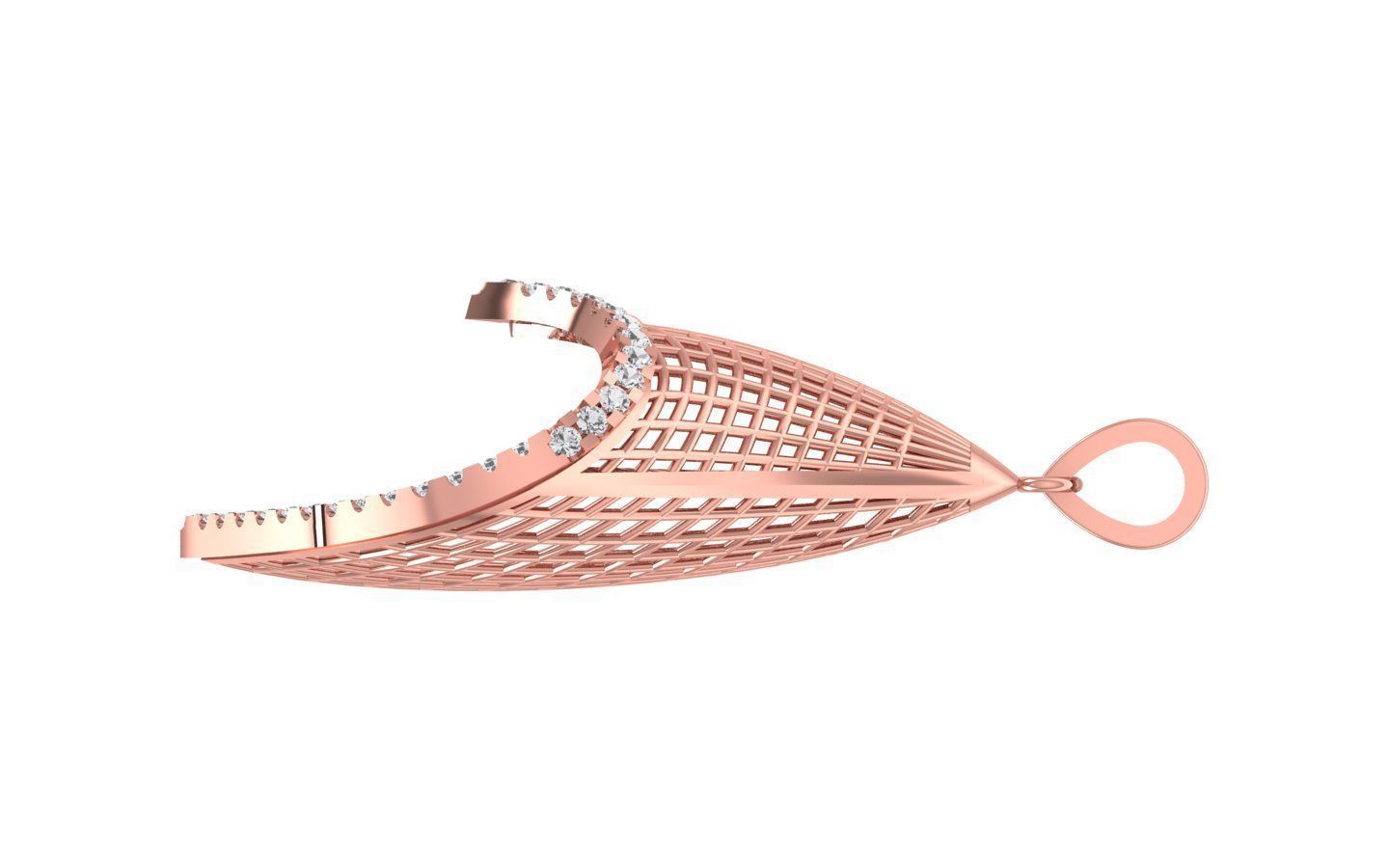 Heart Earrings Pendant Set 3dm STL OBJ FBX Renders Details 3D print model_5